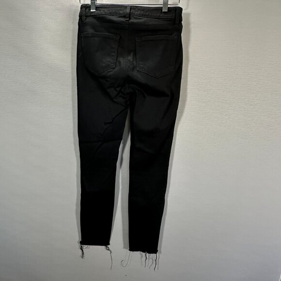 Paige Jeans Womens 27 Hoxton Ankle Black Cotton Stretch Pockets Raw Hem - Picture 6 of 11